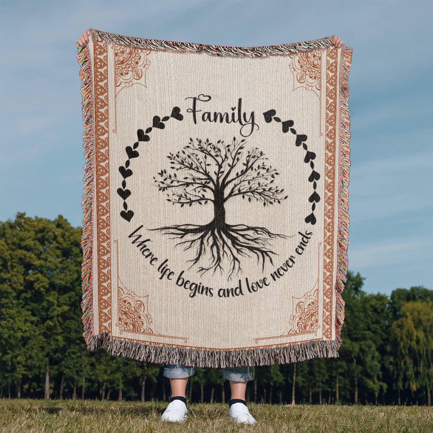 Family Roots, Celtic Tree Woven Blanket